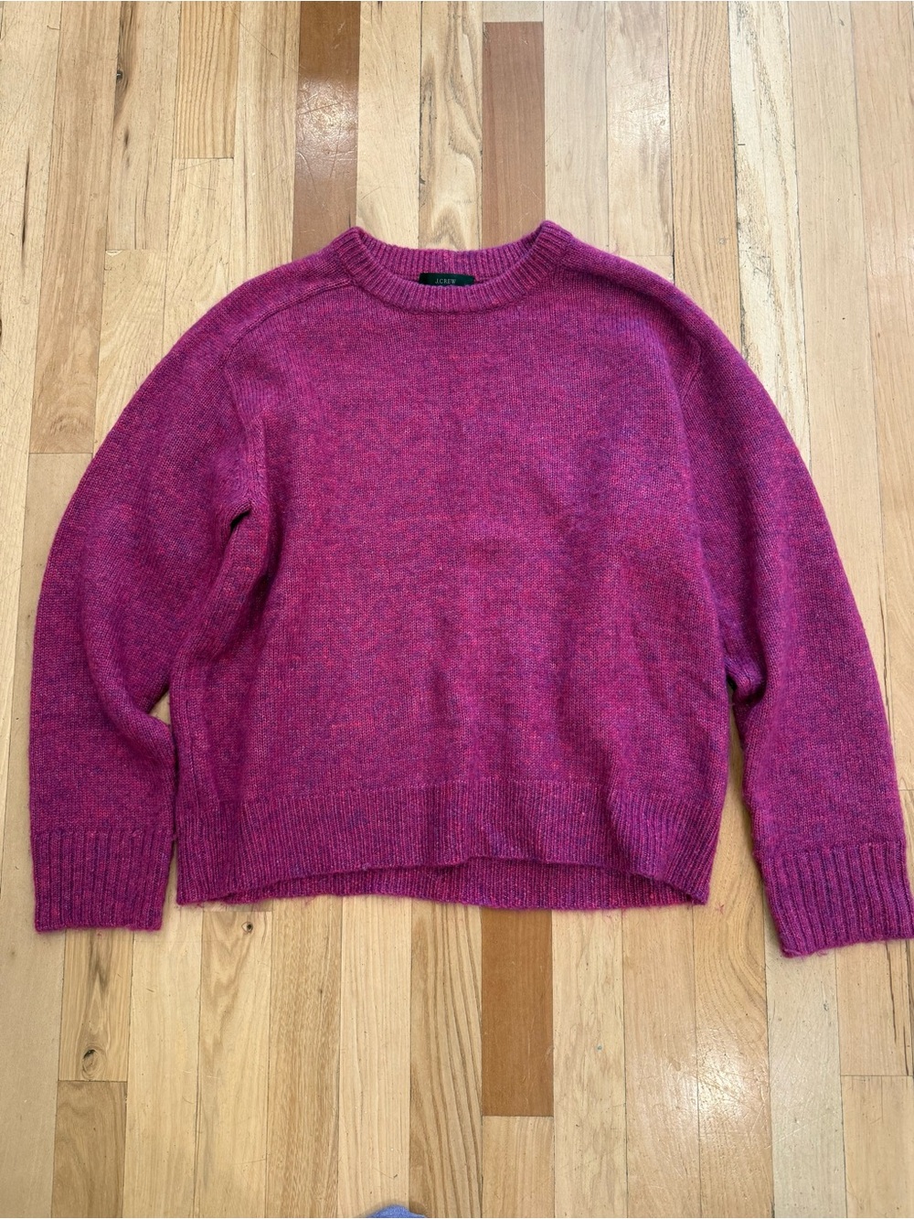 J. Crew Women's Crewneck Sweater in Fuchsia Pink, size small